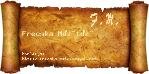 Frecska Máté névjegykártya