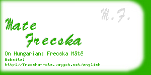 mate frecska business card